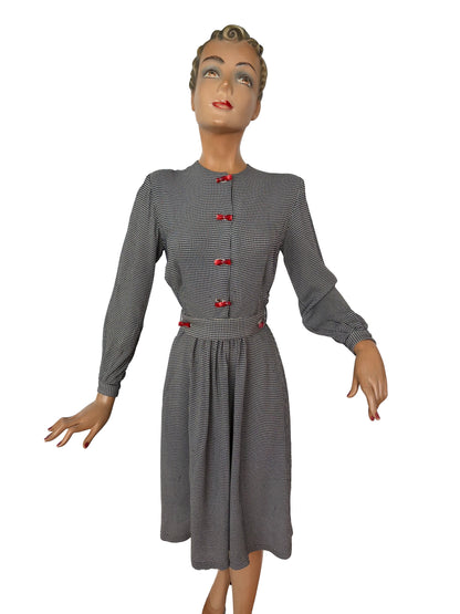 1940s Style Vintage Seersucker Dress | XS/S