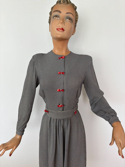 1940s Style Vintage Seersucker Dress | XS/S