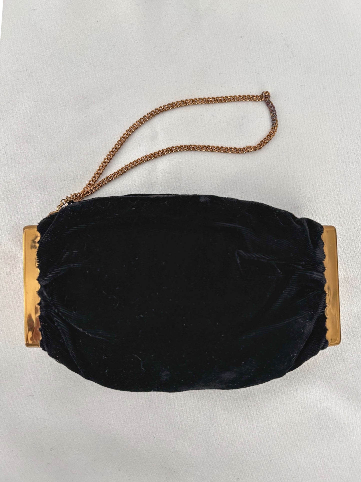 1950s/60s Waldes Black Velvet Cocktail Bag