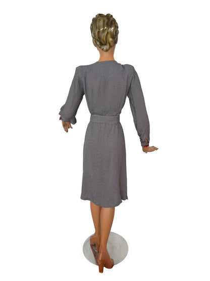 1940s Style Vintage Seersucker Dress | XS/S
