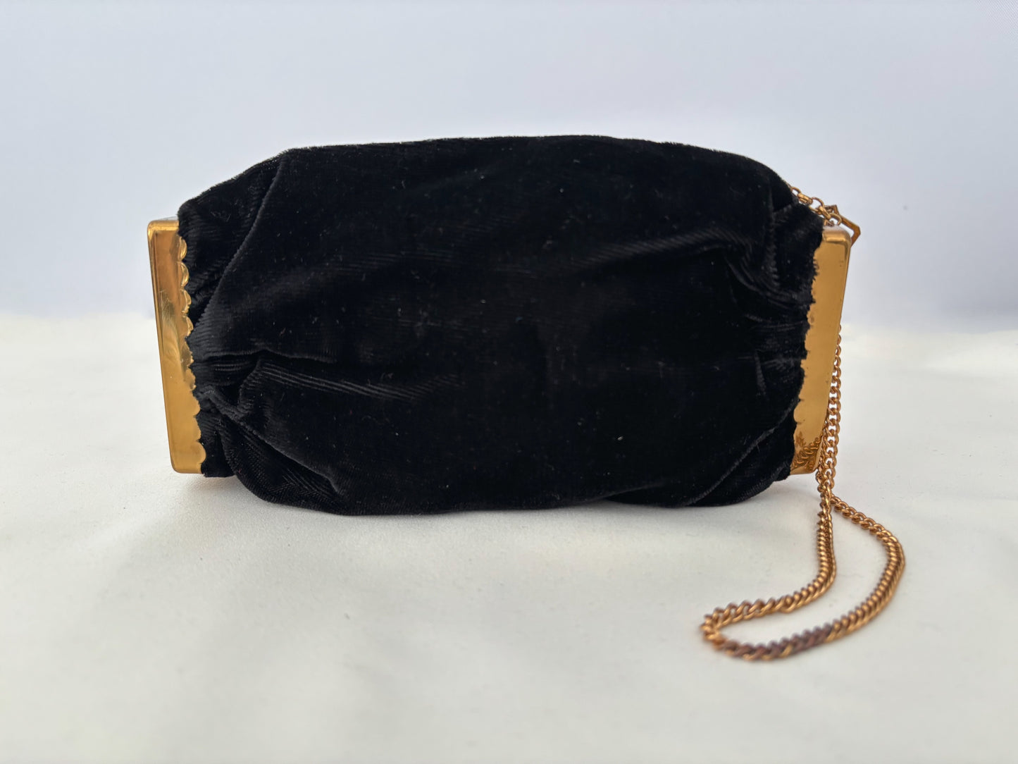 1950s/60s Waldes Black Velvet Cocktail Bag