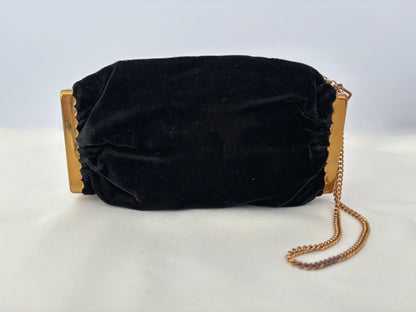 1950s/60s Waldes Black Velvet Cocktail Bag