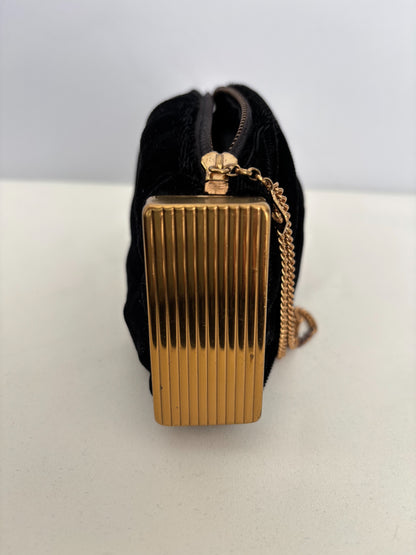 1950s/60s Waldes Black Velvet Cocktail Bag