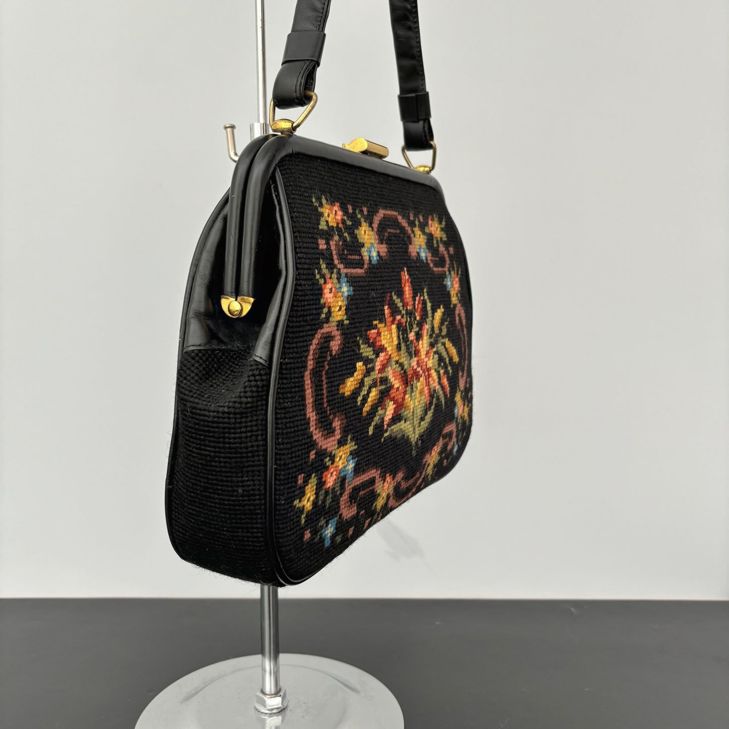 1950s/60s Floral Needlepoint Handbag