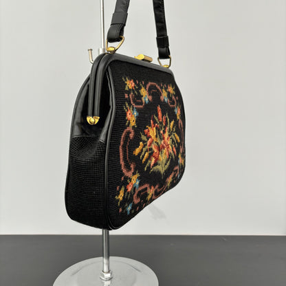 1950s/60s Floral Needlepoint Handbag