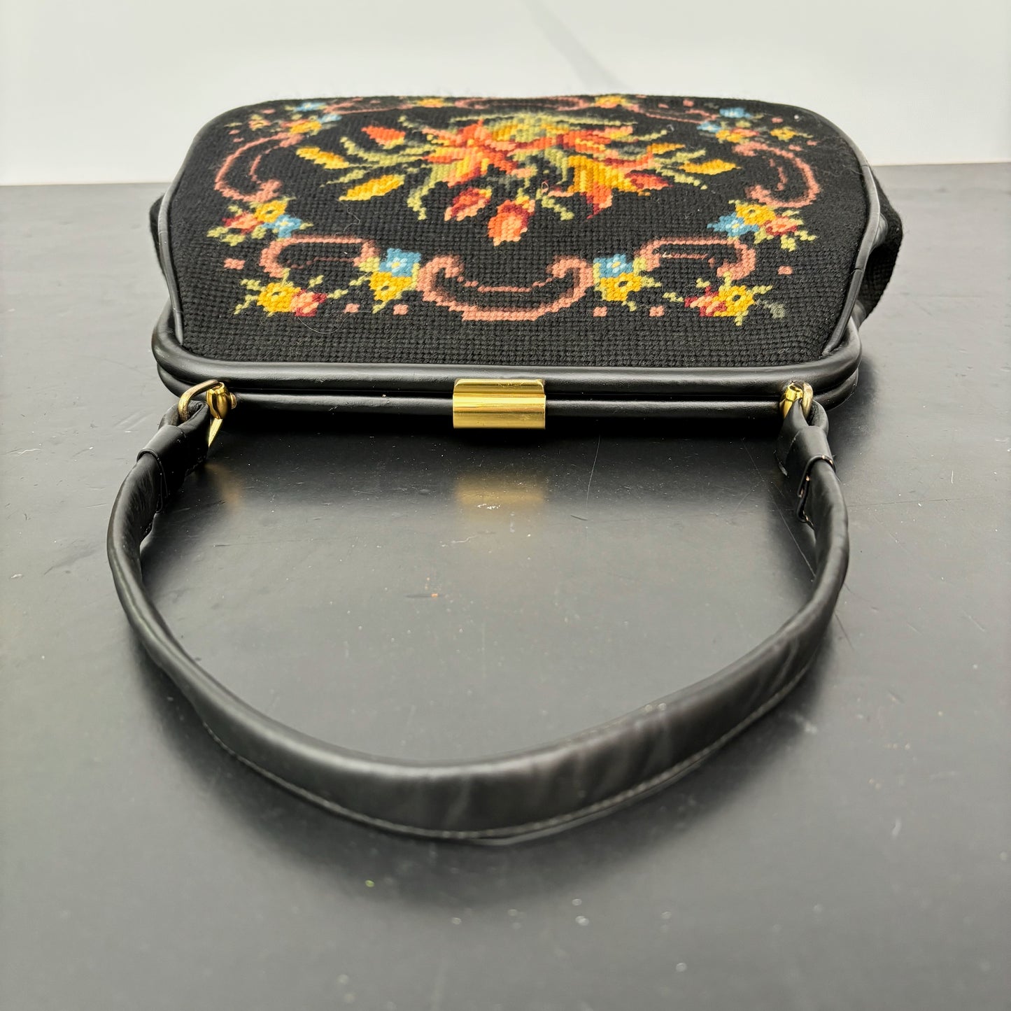 1950s/60s Floral Needlepoint Handbag
