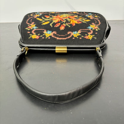 1950s/60s Floral Needlepoint Handbag