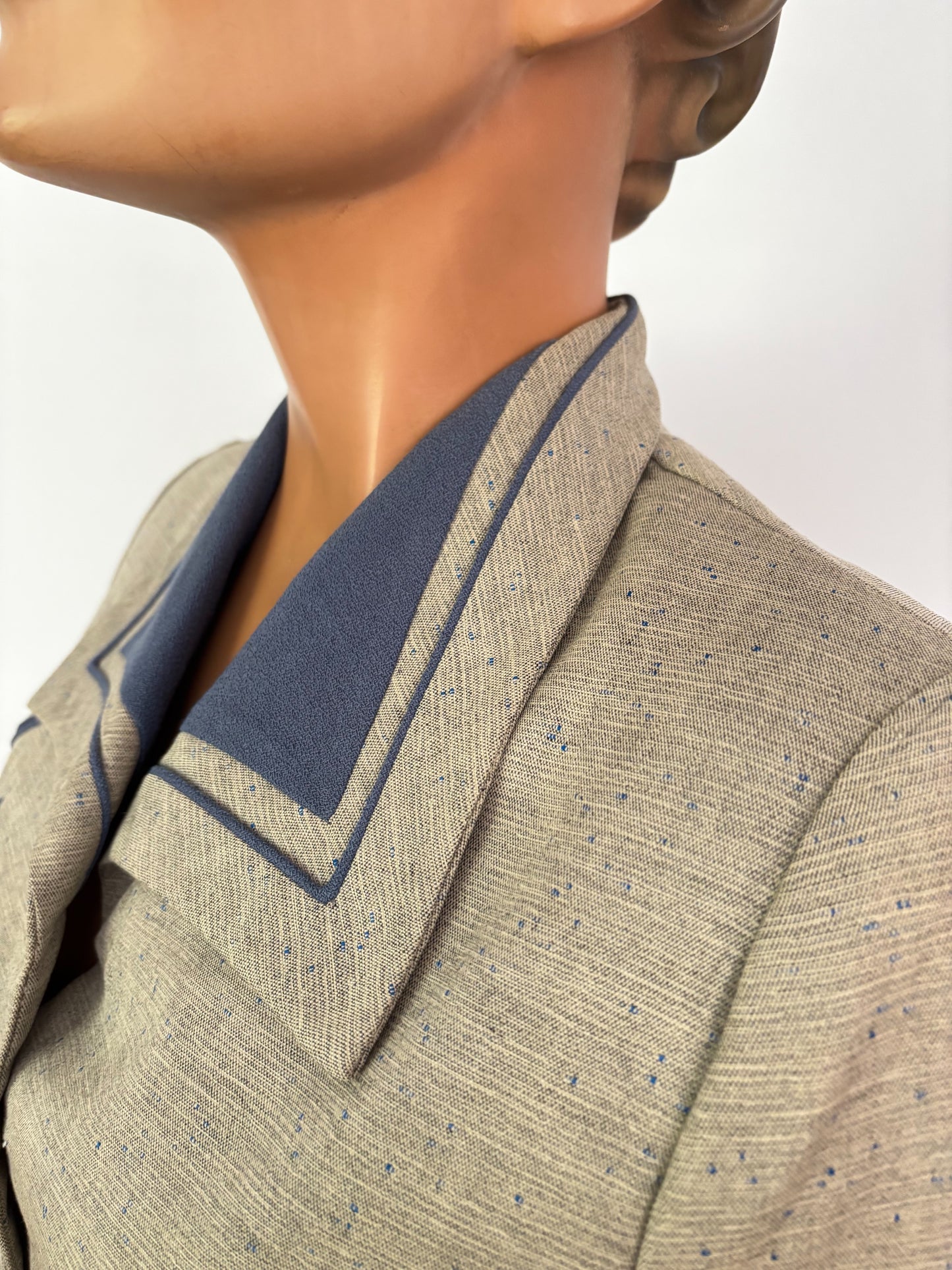1940s Lilli Ann Speckled Grey Gabardine Wool Suit | XS/S