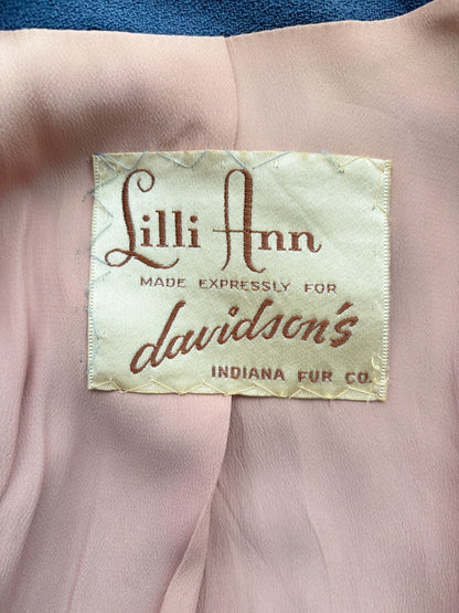 1940s Lilli Ann Speckled Grey Gabardine Wool Suit | XS/S