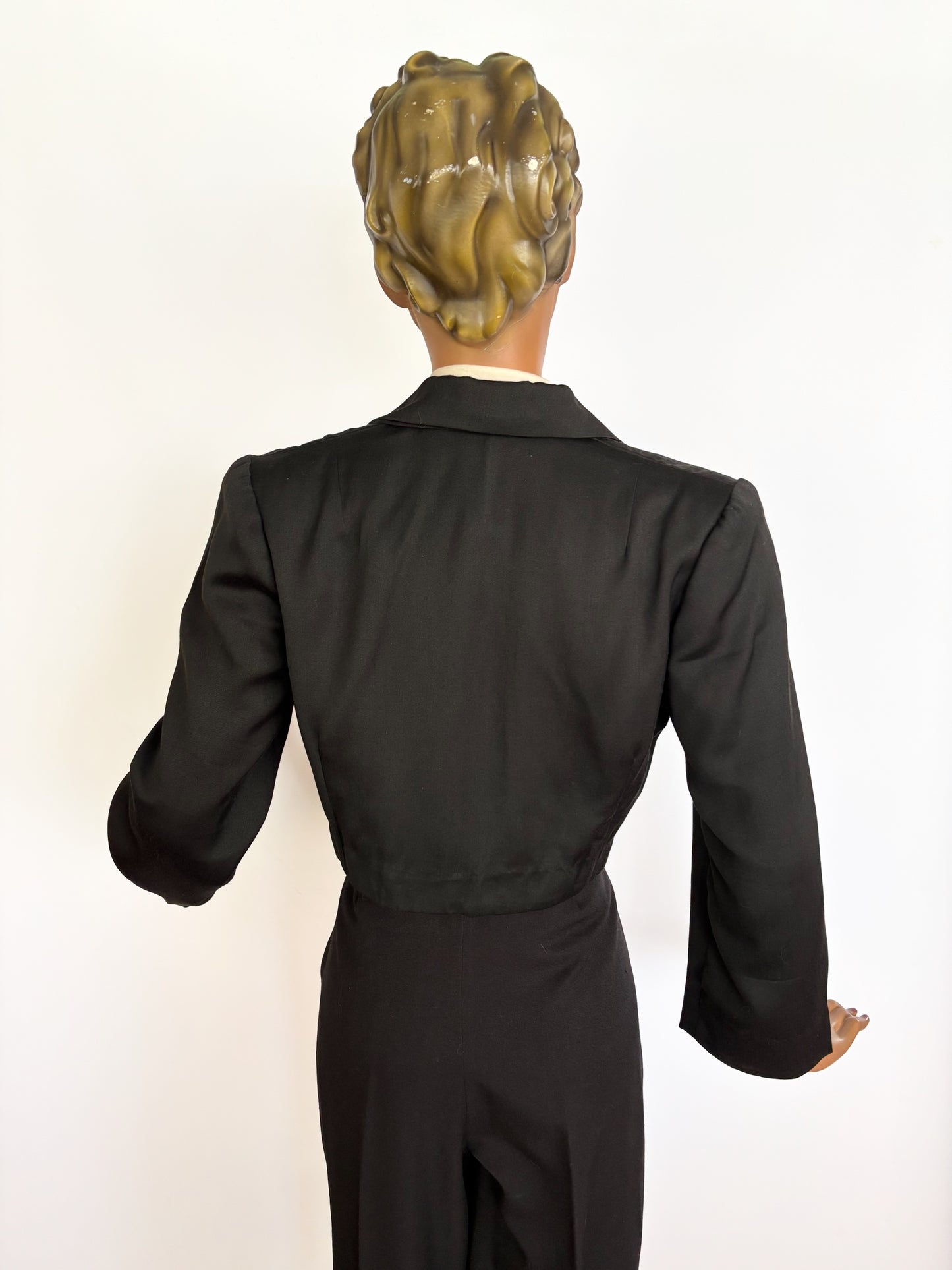 S/M | 1940s Style Black Bolero Jacket