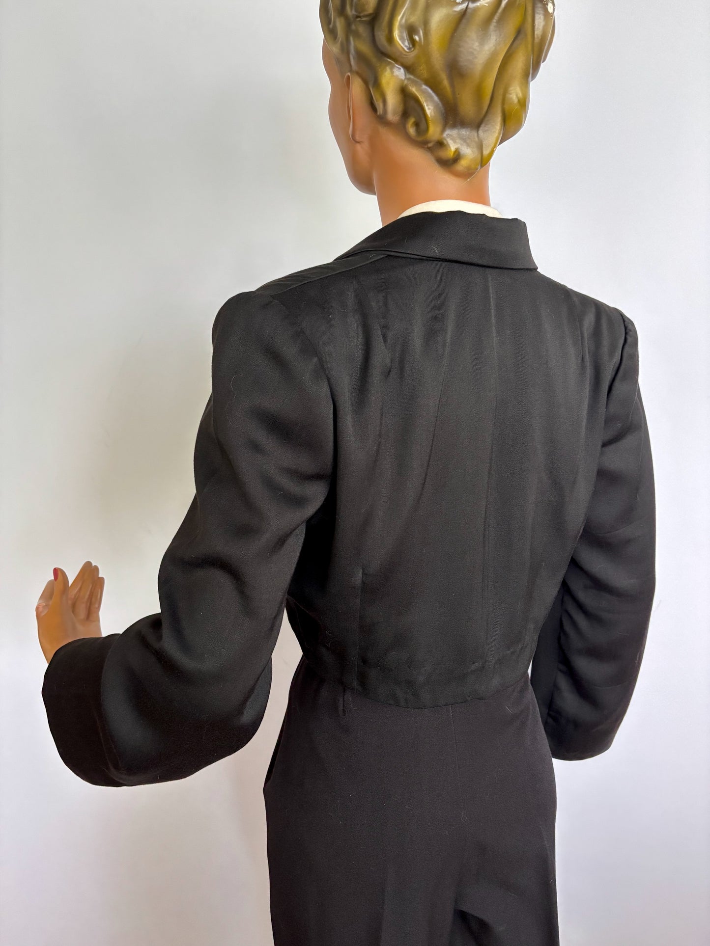 S/M | 1940s Style Black Bolero Jacket