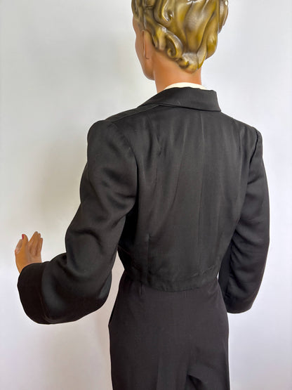 S/M | 1940s Style Black Bolero Jacket