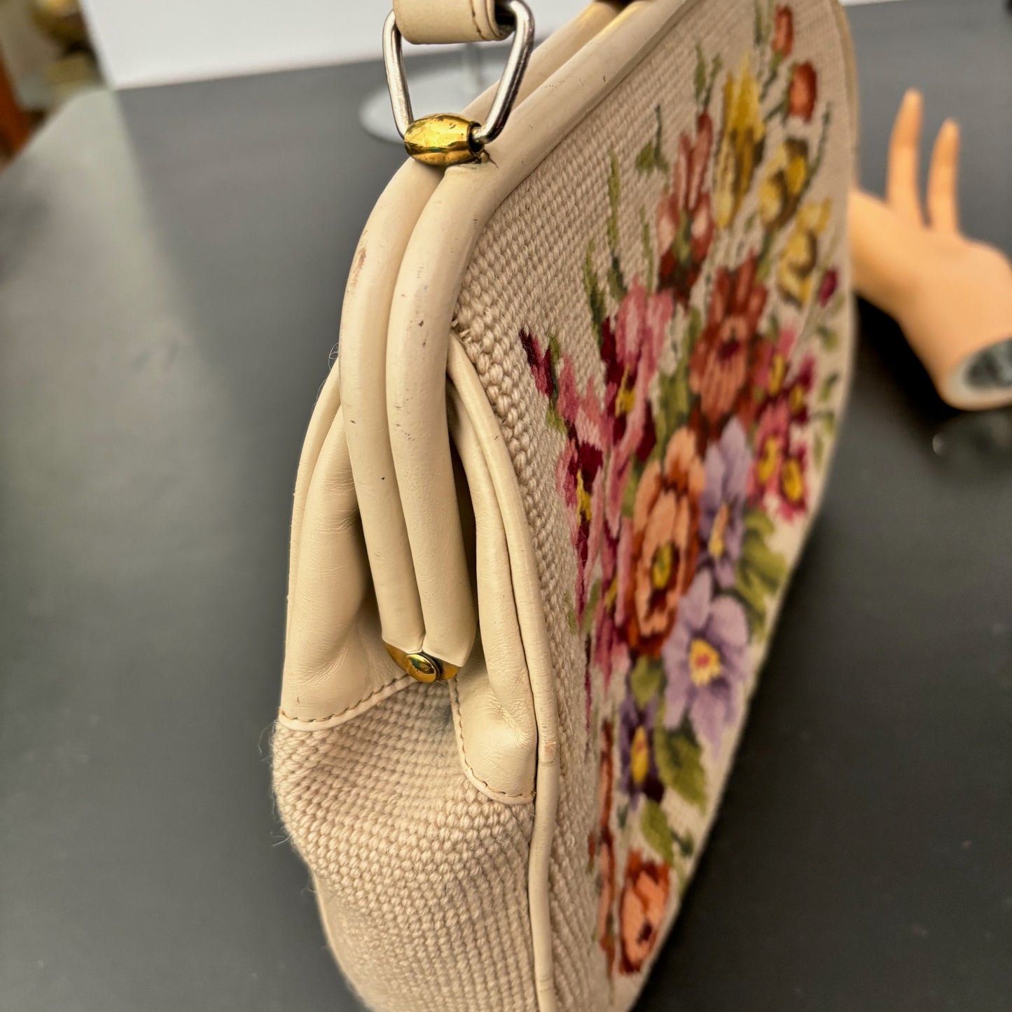 1950s/60s Floral Needlepoint Handbag