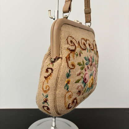 1950s/60s Floral Needlepoint Handbag