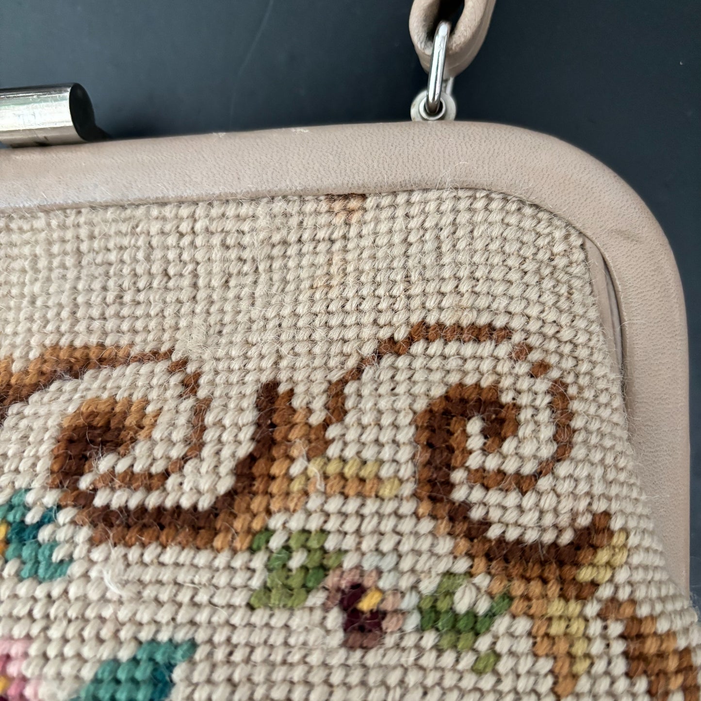 1950s/60s Floral Needlepoint Handbag