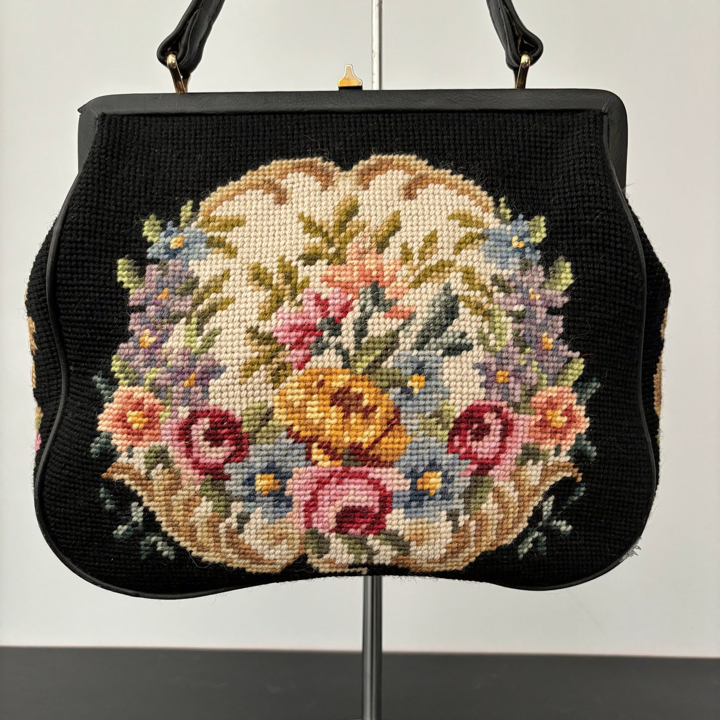 1950s/60s Floral Needlepoint Handbag