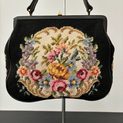 1950s/60s Floral Needlepoint Handbag
