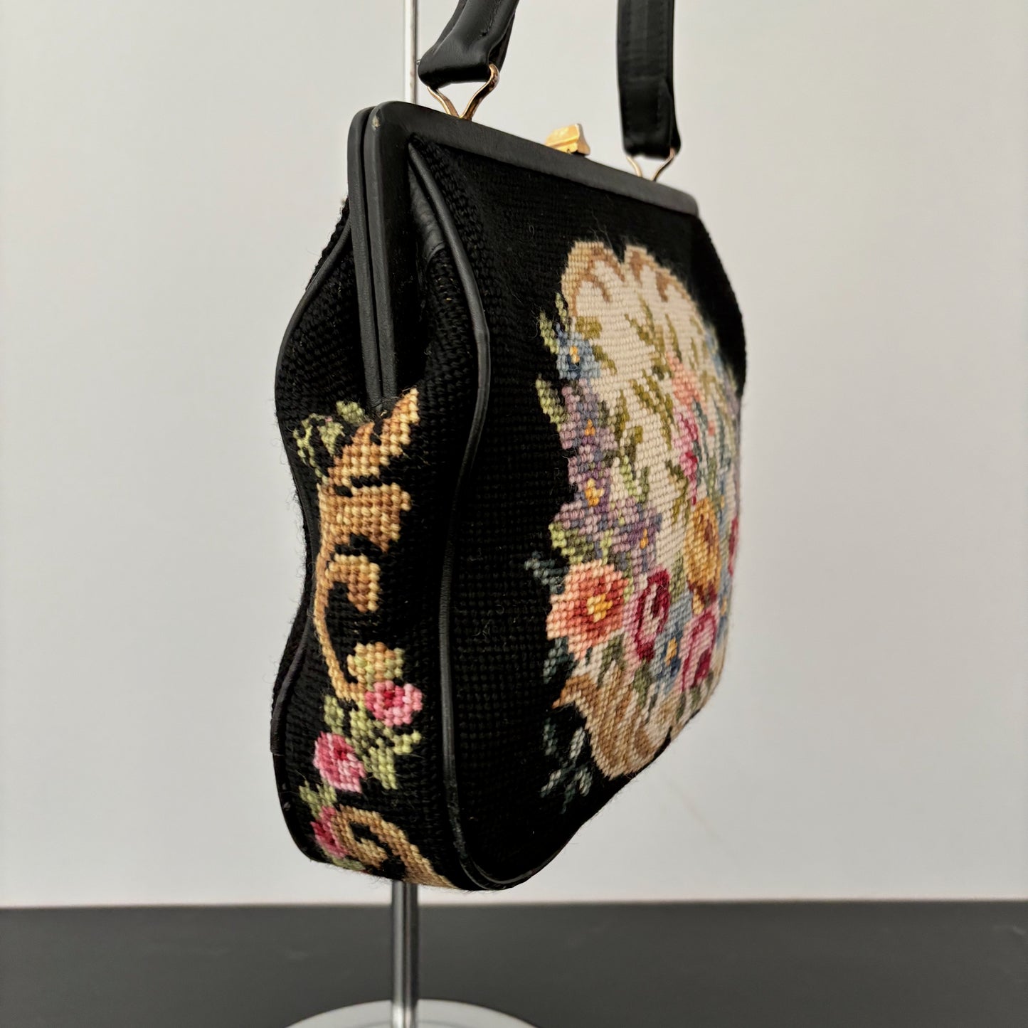 1950s/60s Floral Needlepoint Handbag