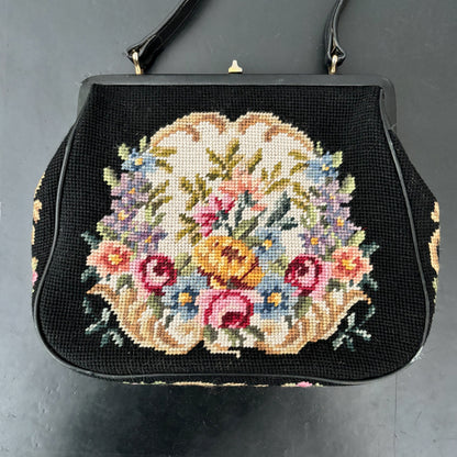 1950s/60s Floral Needlepoint Handbag