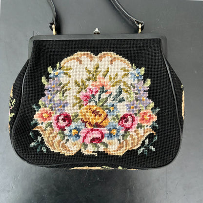1950s/60s Floral Needlepoint Handbag