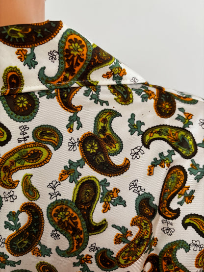 1960s Tricel Paisley Print Blouse Deadstock | L/XL