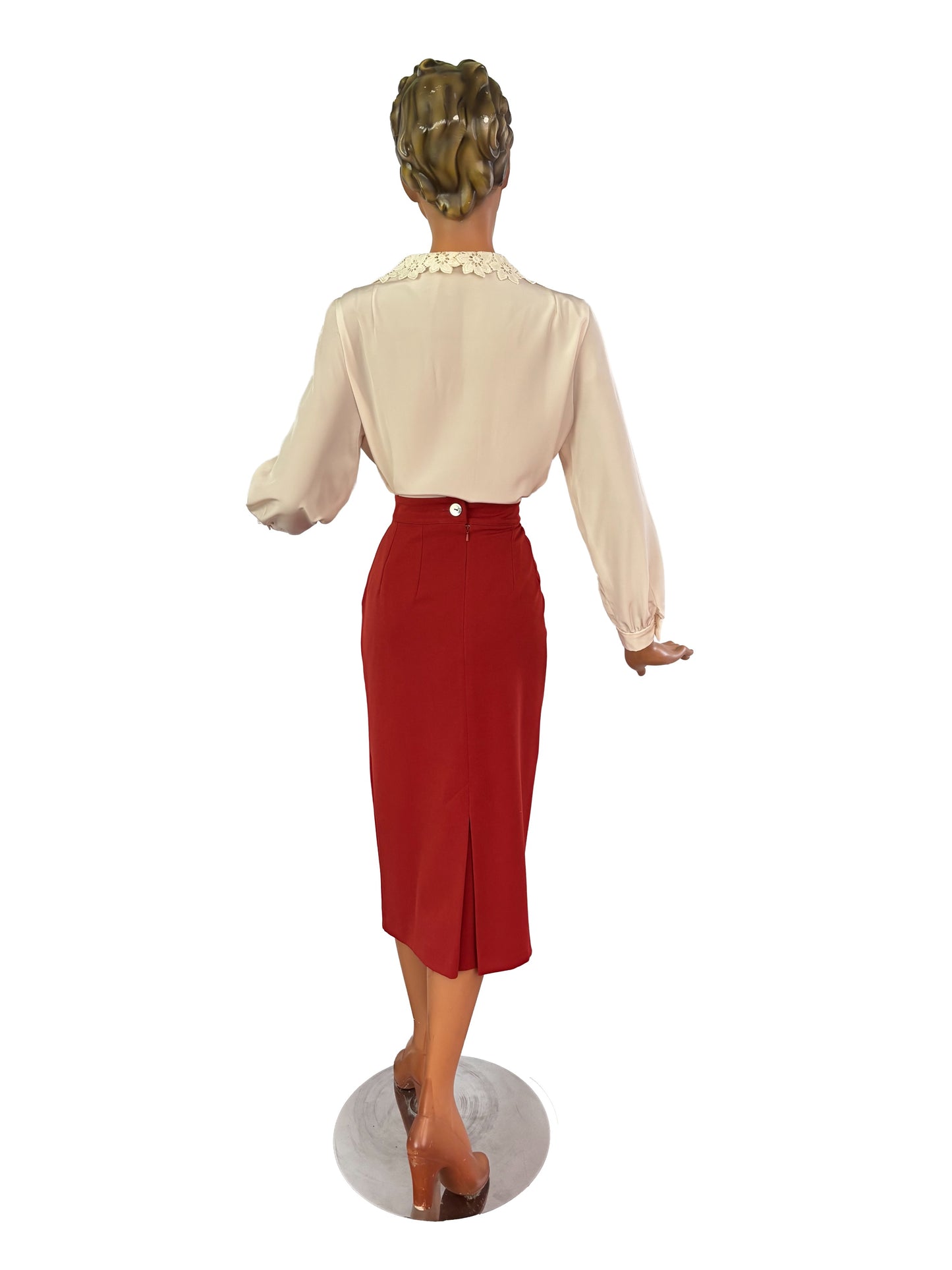 1950s/1960s Off White Lace Panel Top | L/XL