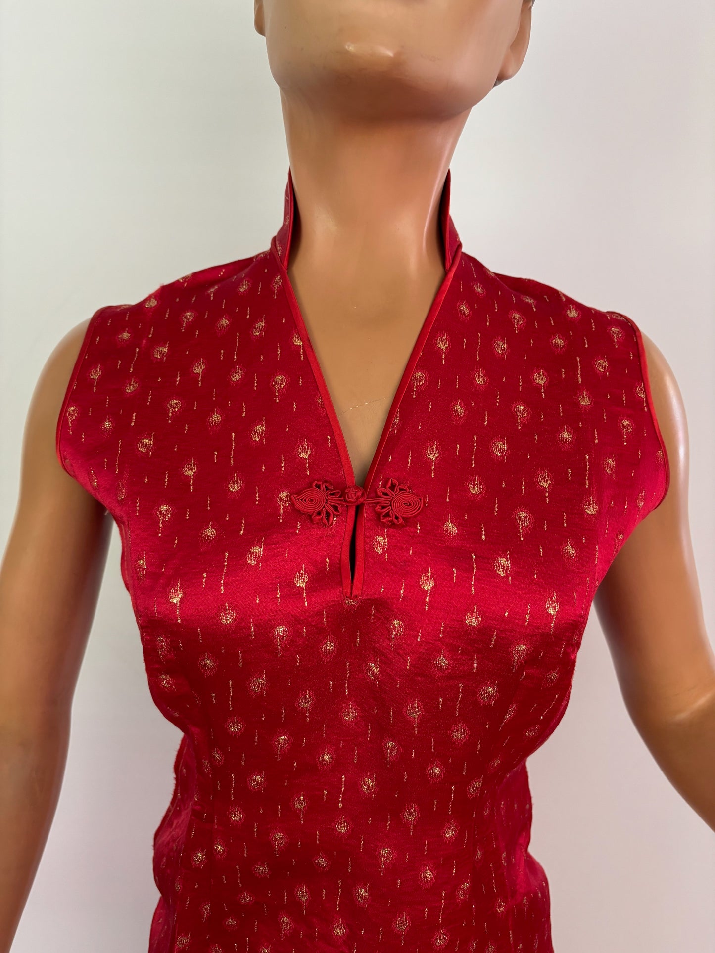 XS | 1950s/60s Deadstock Brocade Cheongsam Dress