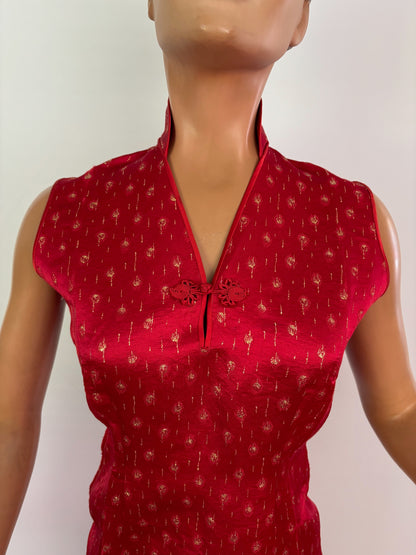 XS | 1950s/60s Deadstock Brocade Cheongsam Dress
