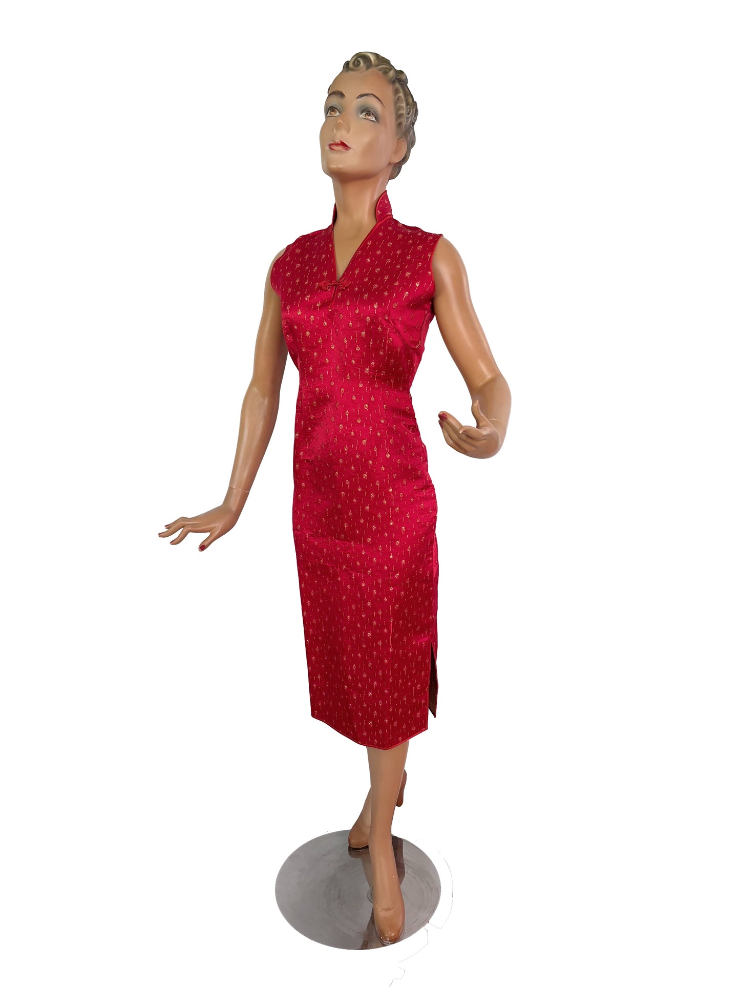 XS | 1950s/60s Deadstock Brocade Cheongsam Dress