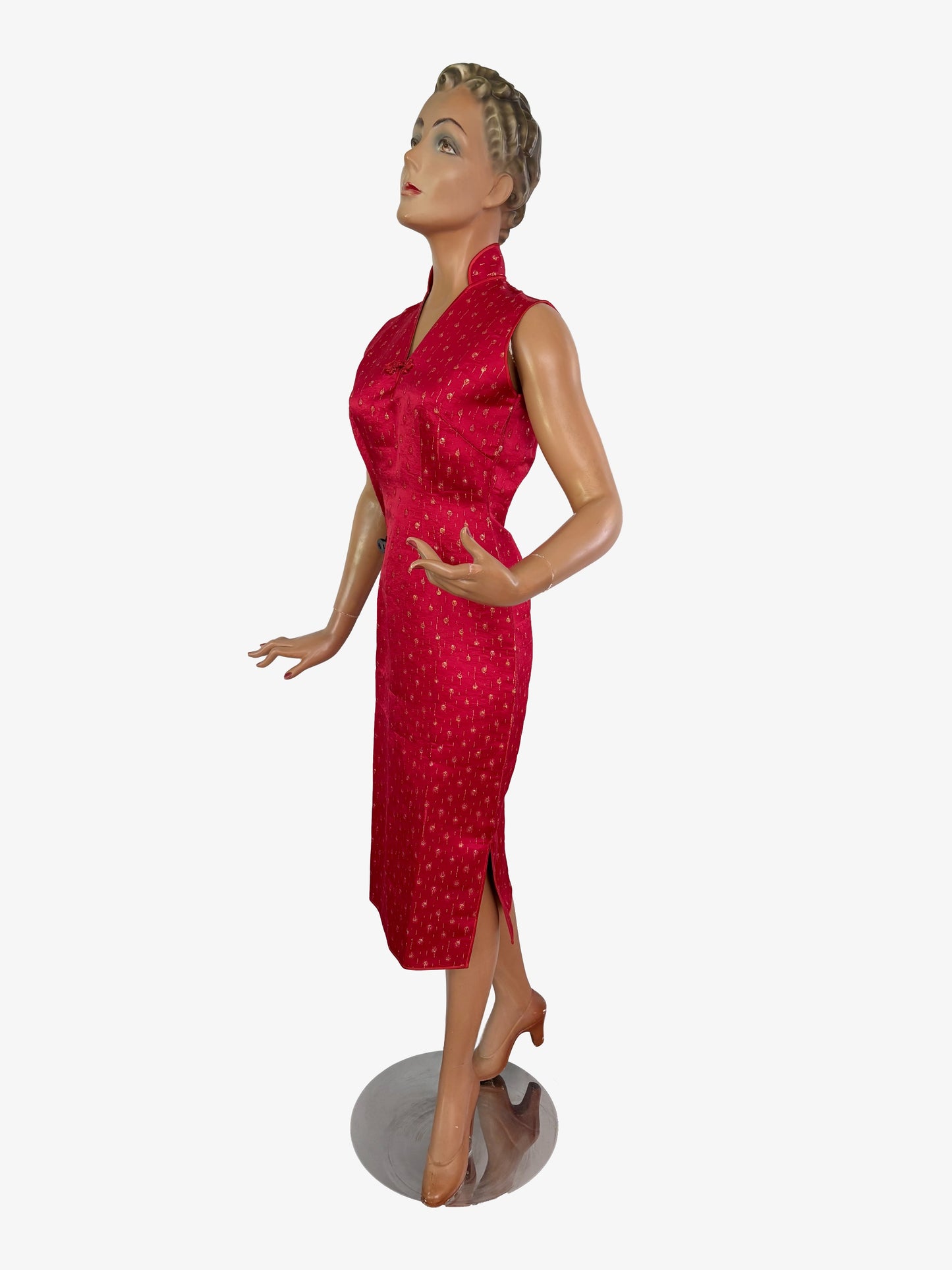 XS | 1950s/60s Deadstock Brocade Cheongsam Dress