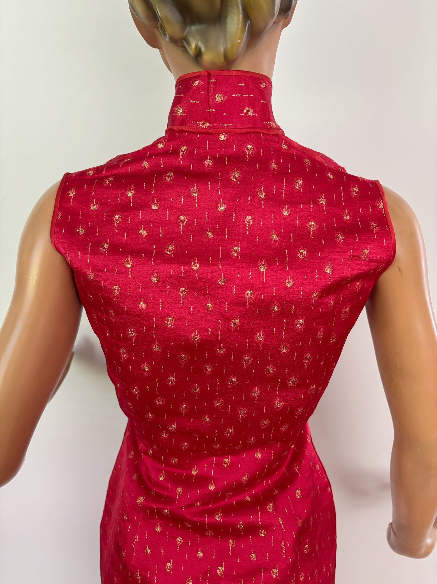 XS | 1950s/60s Deadstock Brocade Cheongsam Dress