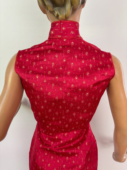 XS | 1950s/60s Deadstock Brocade Cheongsam Dress