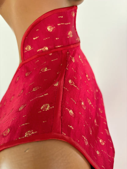 XS | 1950s/60s Deadstock Brocade Cheongsam Dress