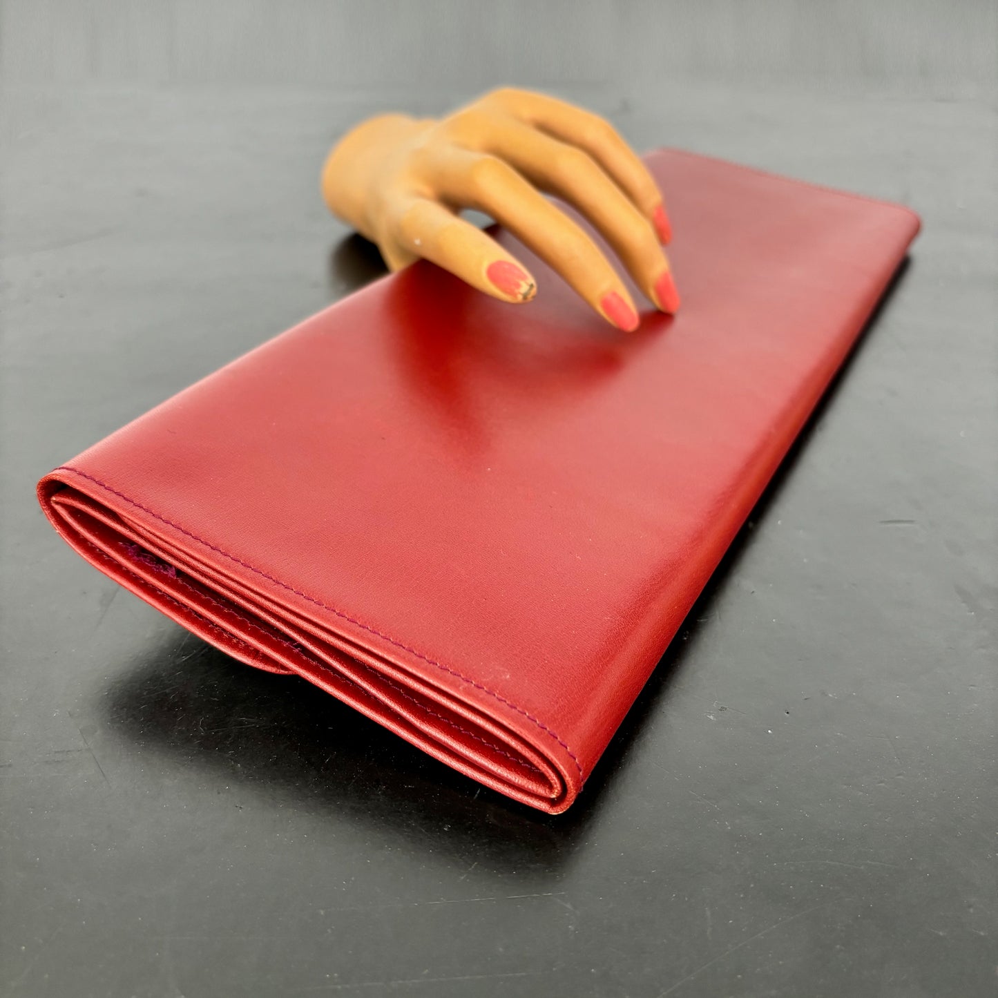 1950s/60s Red Leather Clutch Bag