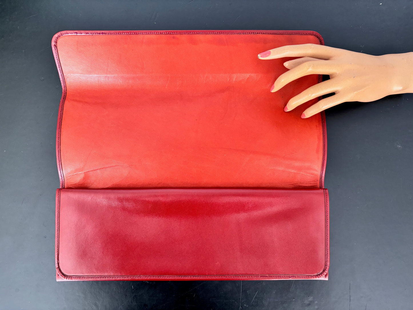 1950s/60s Red Leather Clutch Bag
