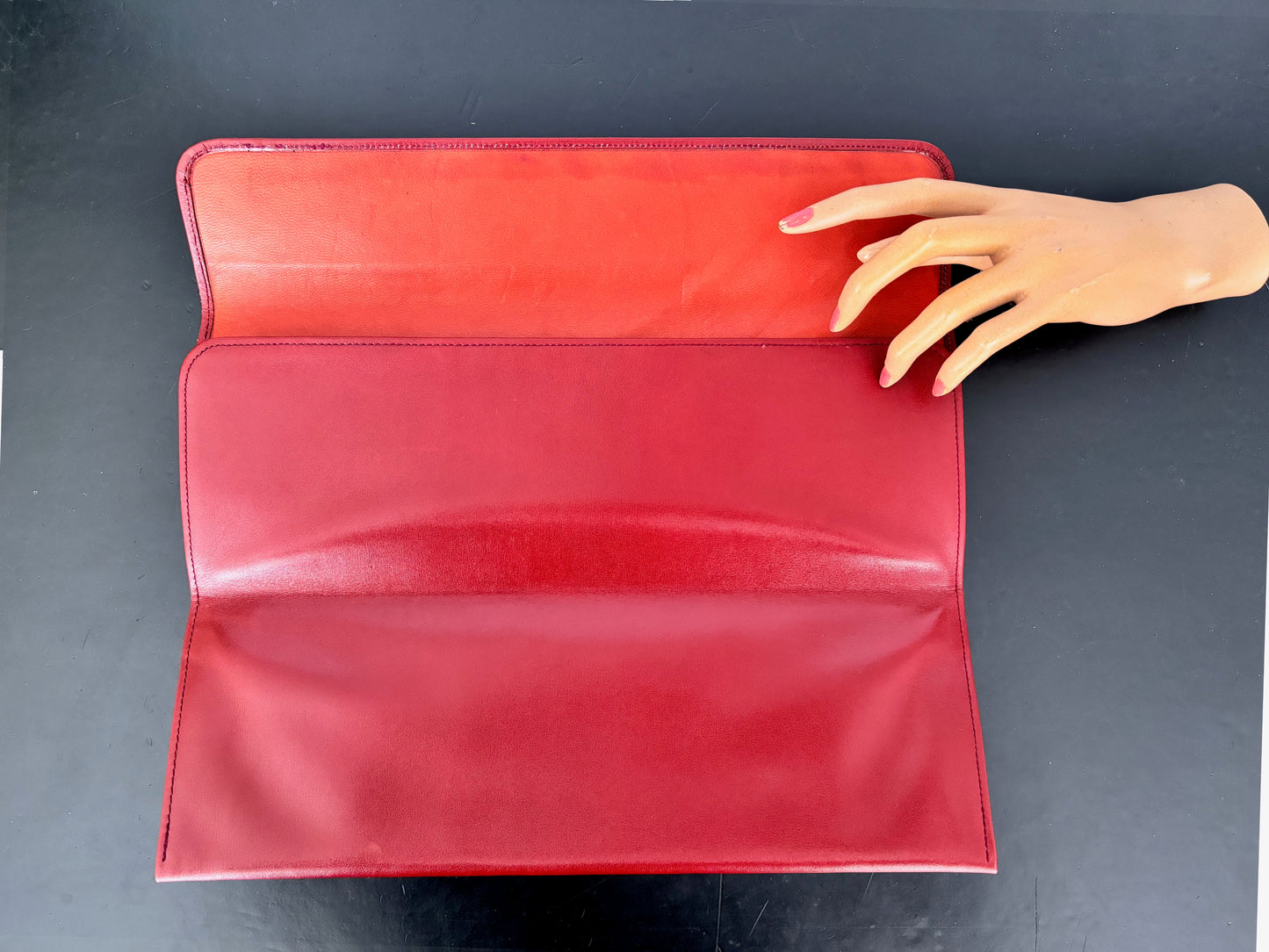 1950s/60s Red Leather Clutch Bag