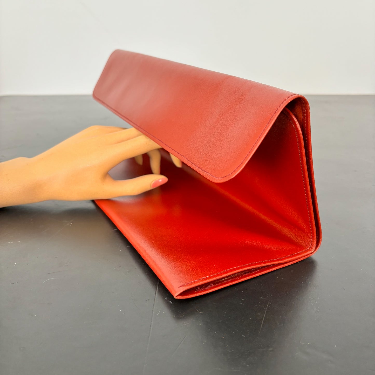 1950s/60s Red Leather Clutch Bag