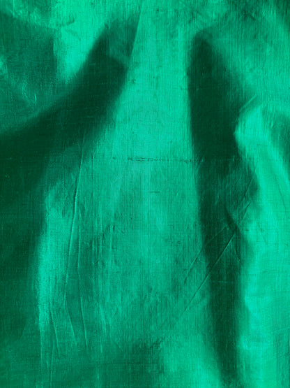 XS | 1950s Style Green Silk Lamé Fringe Cocktail Dress By Guyé
