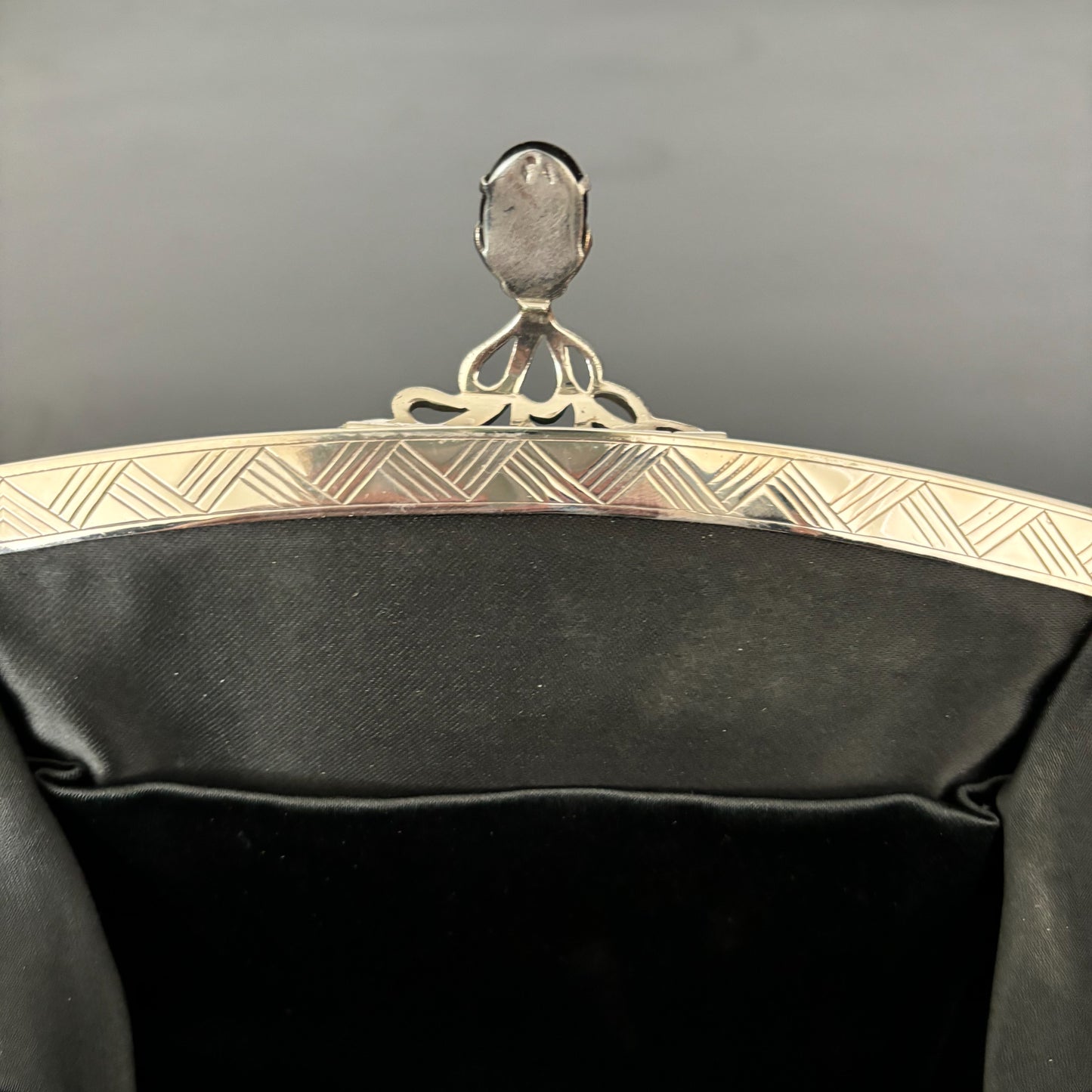 1940s Black Suede Evening Bag