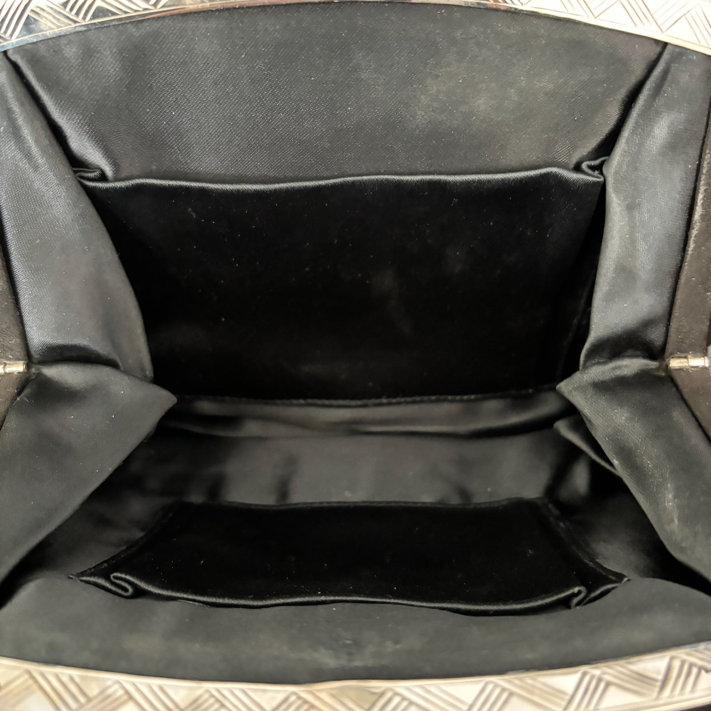 1940s Black Suede Evening Bag