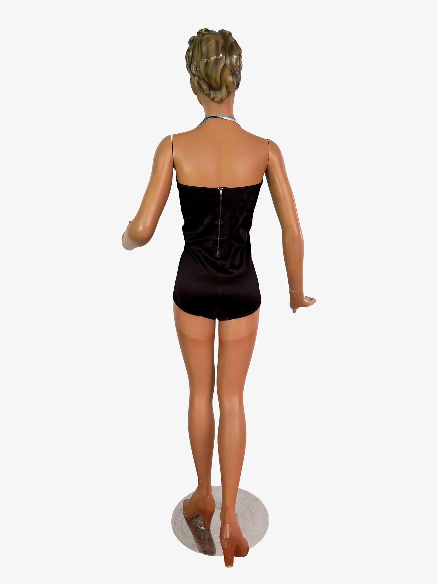 S | 1950s Atlas Satin Swimsuit