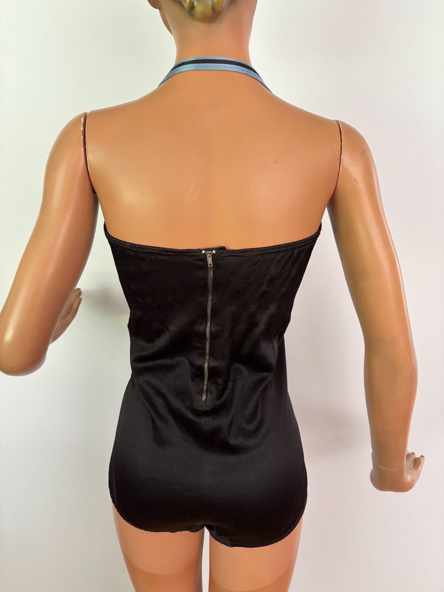 S | 1950s Atlas Satin Swimsuit