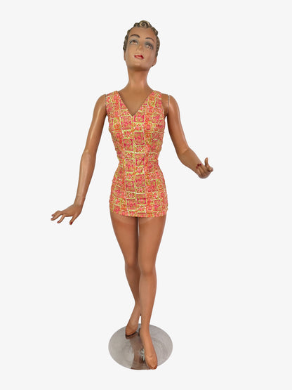 S | 1950s/60s Tweka Cotton Swimsuit