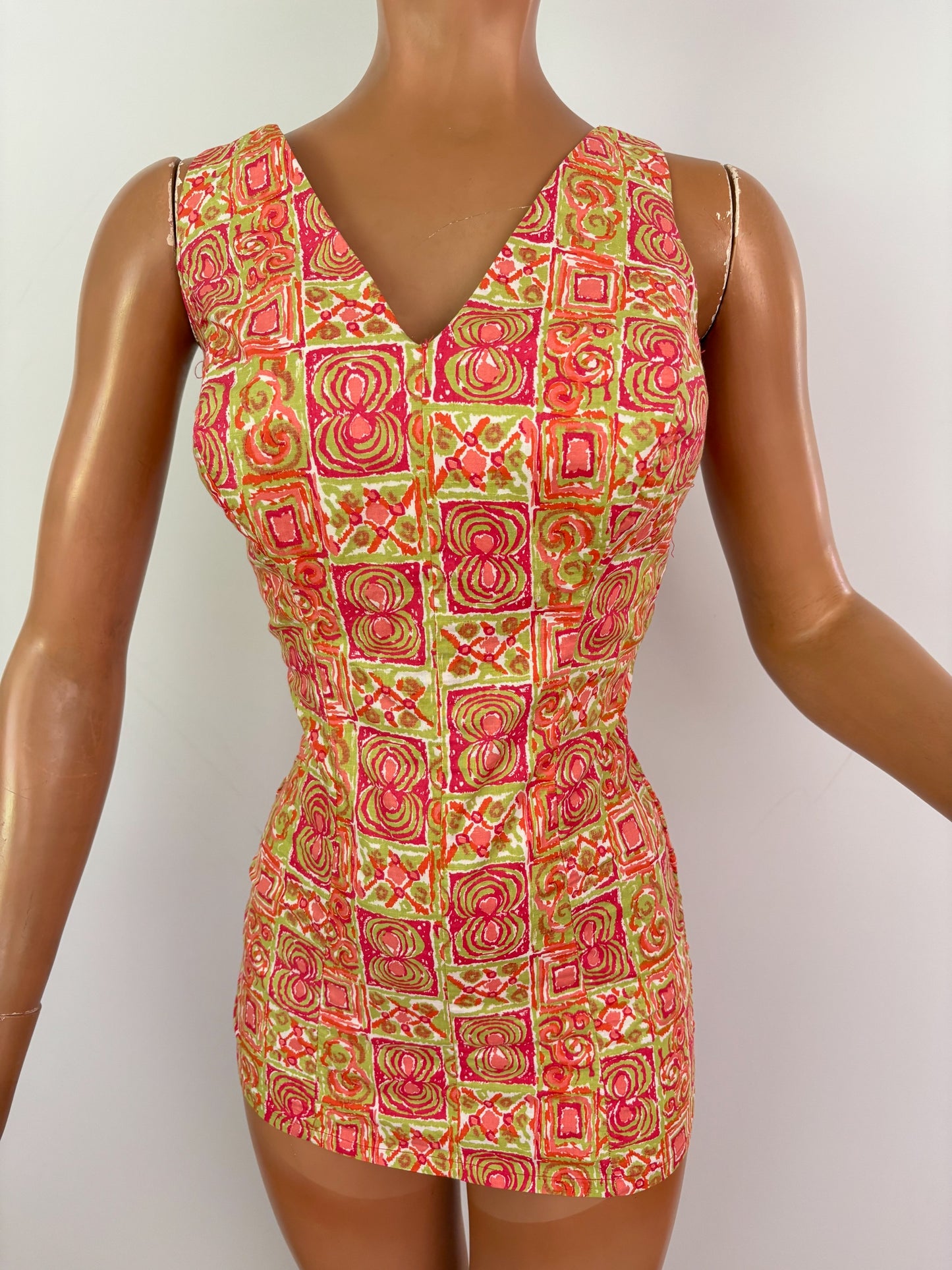 S | 1950s/60s Tweka Cotton Swimsuit