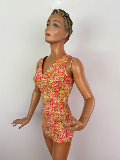 S | 1950s/60s Tweka Cotton Swimsuit