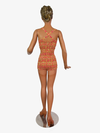 S | 1950s/60s Tweka Cotton Swimsuit