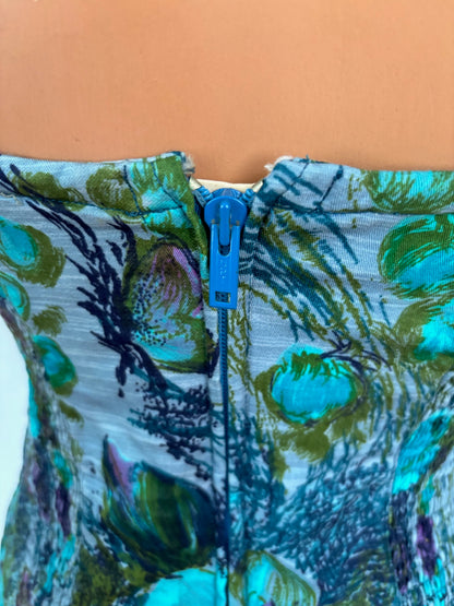 S/M | 1950s/60s Floral Cotton Swimsuit