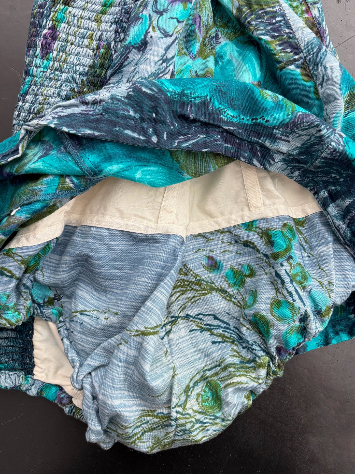 S/M | 1950s/60s Floral Cotton Swimsuit