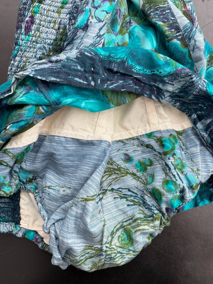 S/M | 1950s/60s Floral Cotton Swimsuit