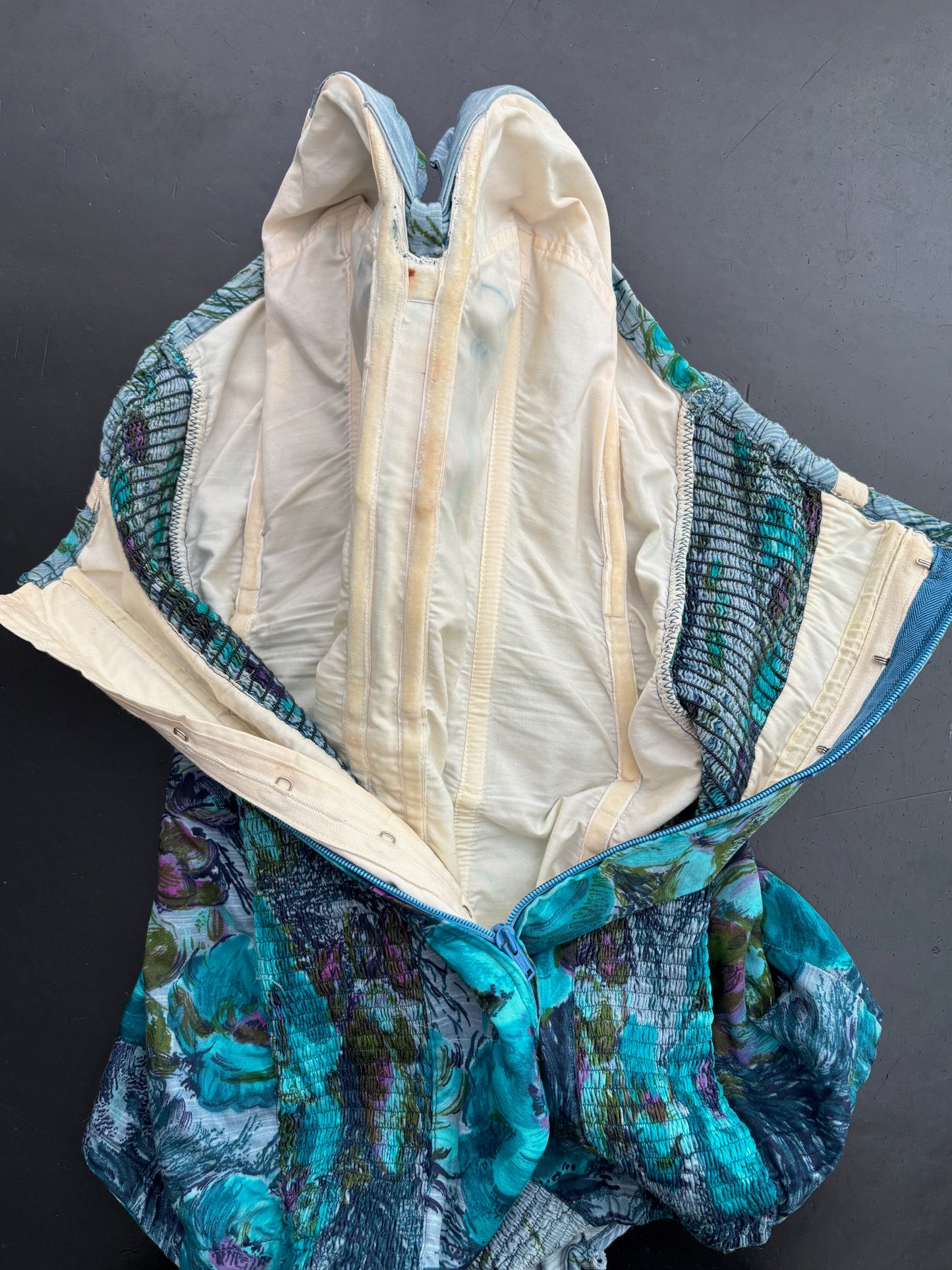 S/M | 1950s/60s Floral Cotton Swimsuit